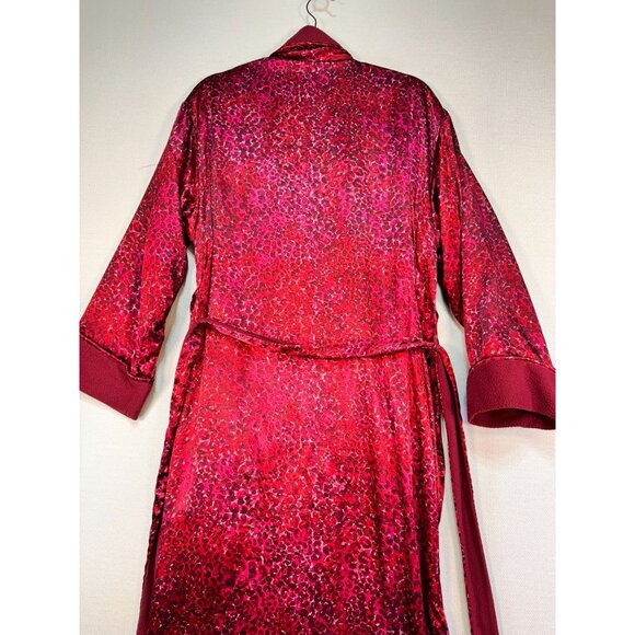 Victoria's Secret Womens Leopard Print Robe XS/S Satin Red Collar & Belt - Picture 14 of 15